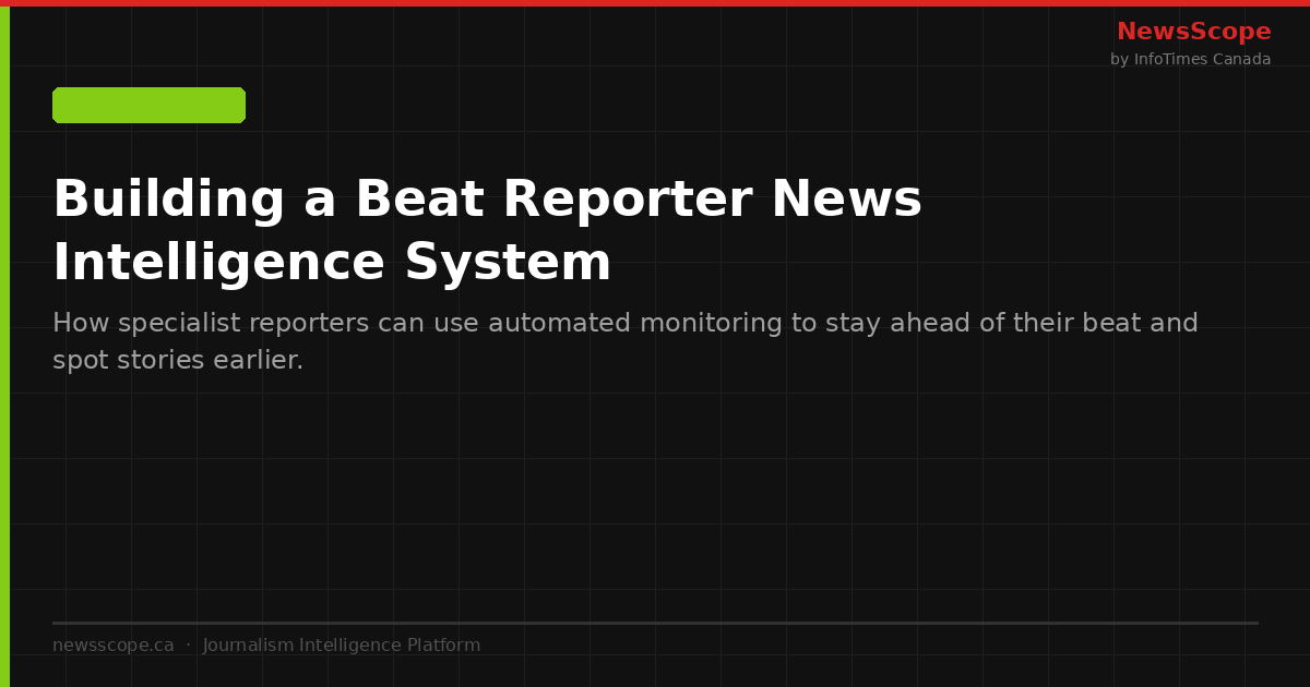Building a Beat Reporter News Intelligence System