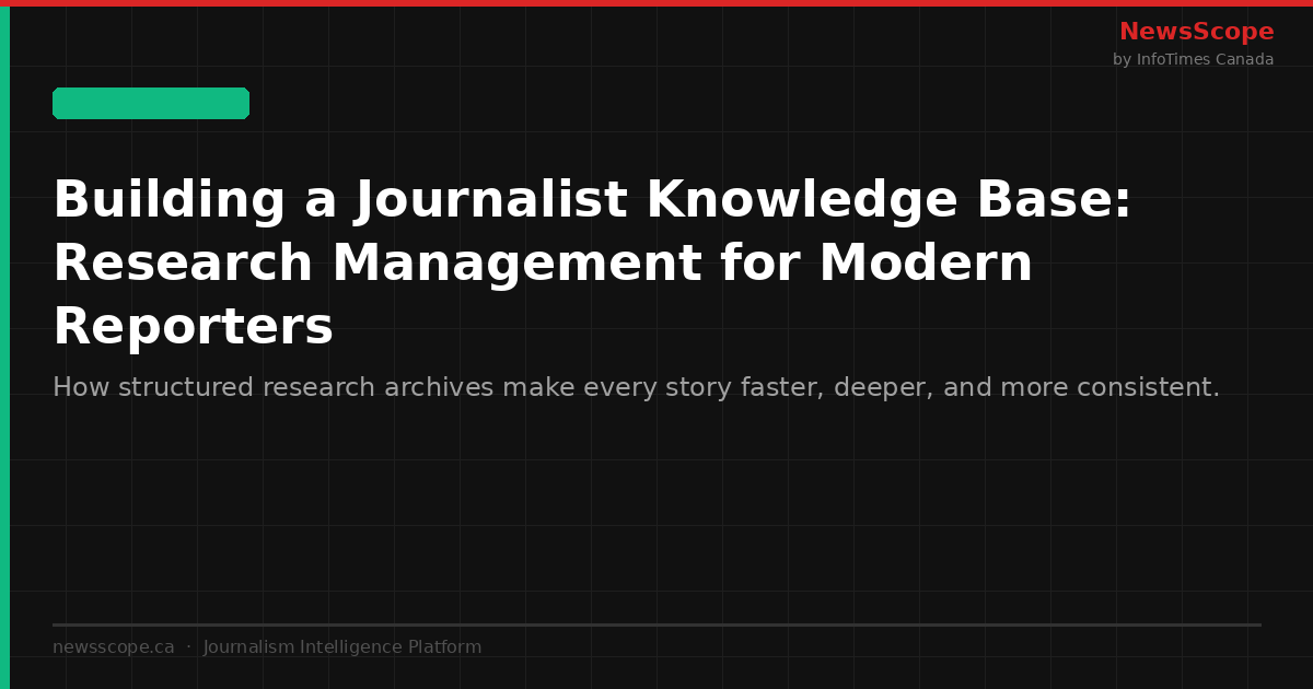Building a Journalist Knowledge Base: Research Management for Modern Reporters