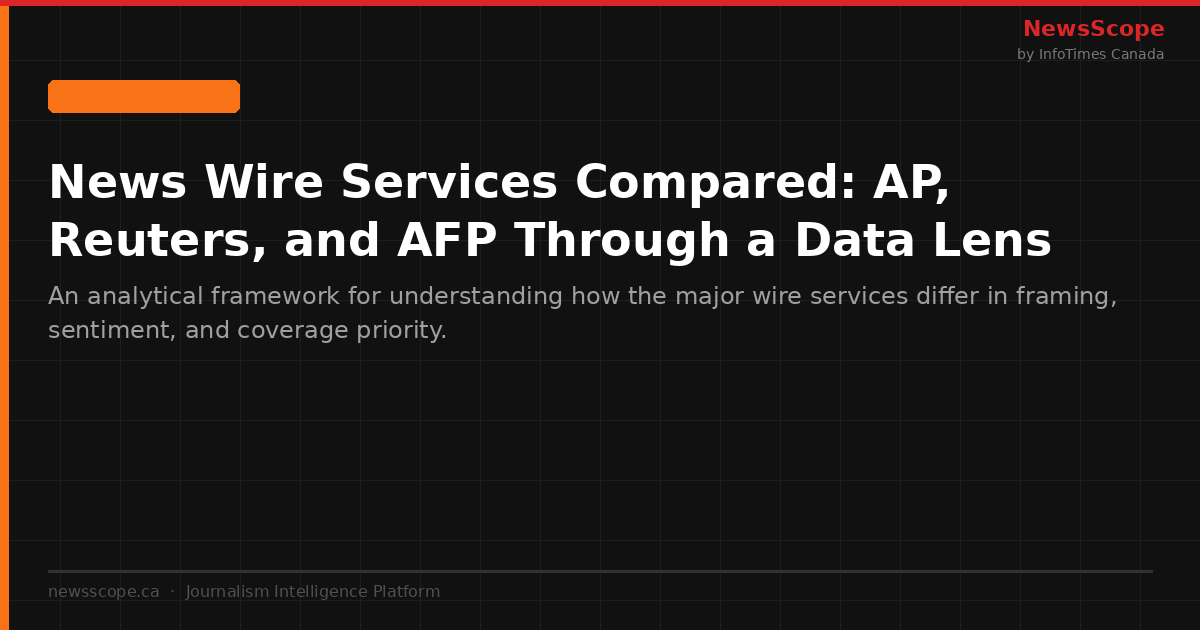 News Wire Services Compared: AP, Reuters, and AFP Through a Data Lens