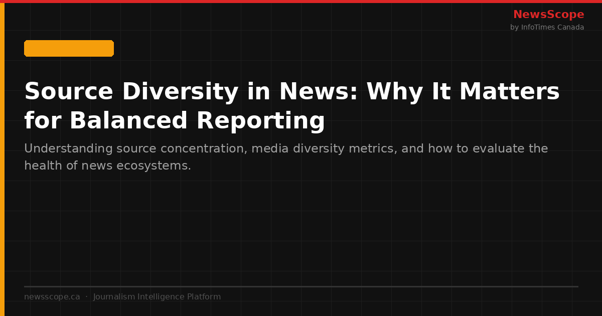 Source Diversity in News: Why It Matters for Balanced Reporting